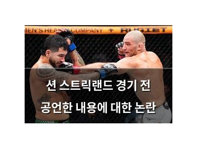 션 스트릭랜드 경기 전 공언한 내용에 대한 논란