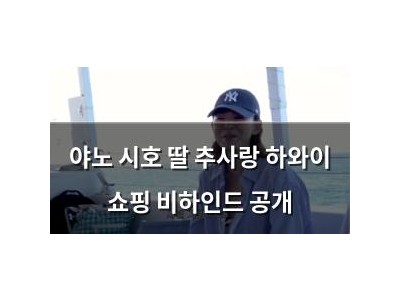 야노 시호 딸 추사랑 하와이 쇼핑 비하인드 공개