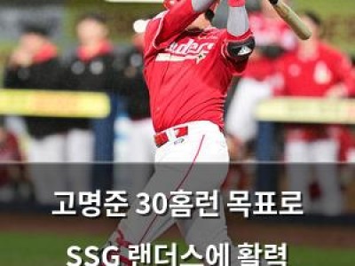 고명준 30홈런 목표로 SSG 랜더스에 활력 불어넣나