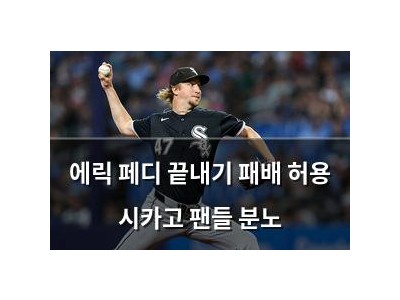 에릭 페디 끝내기 패배 허용 시카고 팬들 분노