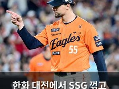 한화 대전에서 SSG 꺾고 승전보 울려