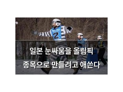 일본 눈싸움을 올림픽 종목으로 만들려고 애쓴다