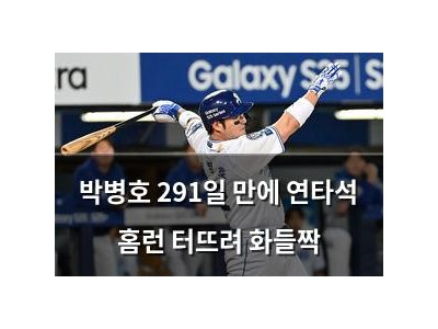 박병호 291일 만에 연타석 홈런 터뜨려 화들짝