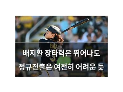 배지환 장타력은 뛰어나도 정규진출은 여전히 어려운 듯